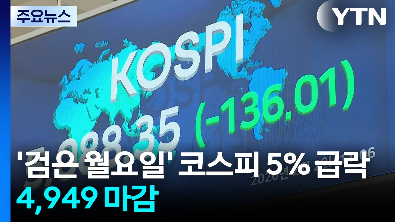 ’검은 월요일’ 코스피 5% 급락...4,949 마감 / YTN