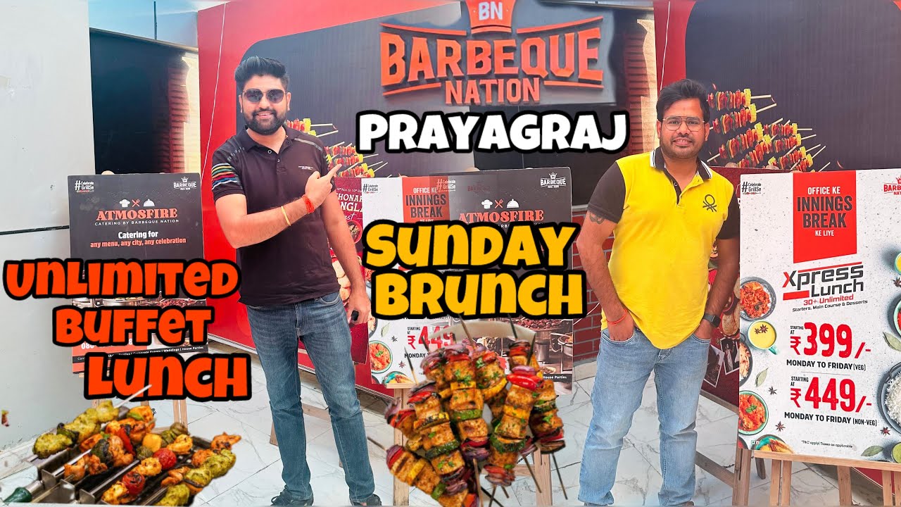 Unlimited Buffet 🍱Lunch in Just 699 | BARBEQUE NATION PRAYAGRAJ | Unlimited Food,Drink & More #vlog