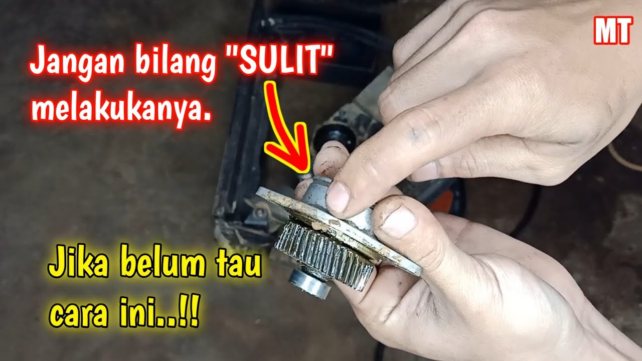 cara memperbaiki circular saw/mesin gergaji maktec MT-583 || tutorial mengganti bearing gear box