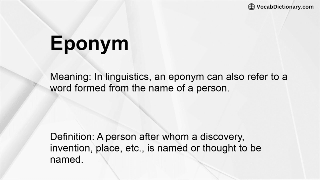 Eponym Meaning