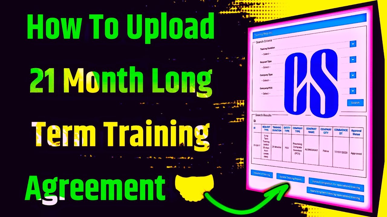CS Training Agreement ll How to upload ll 21 Month Training