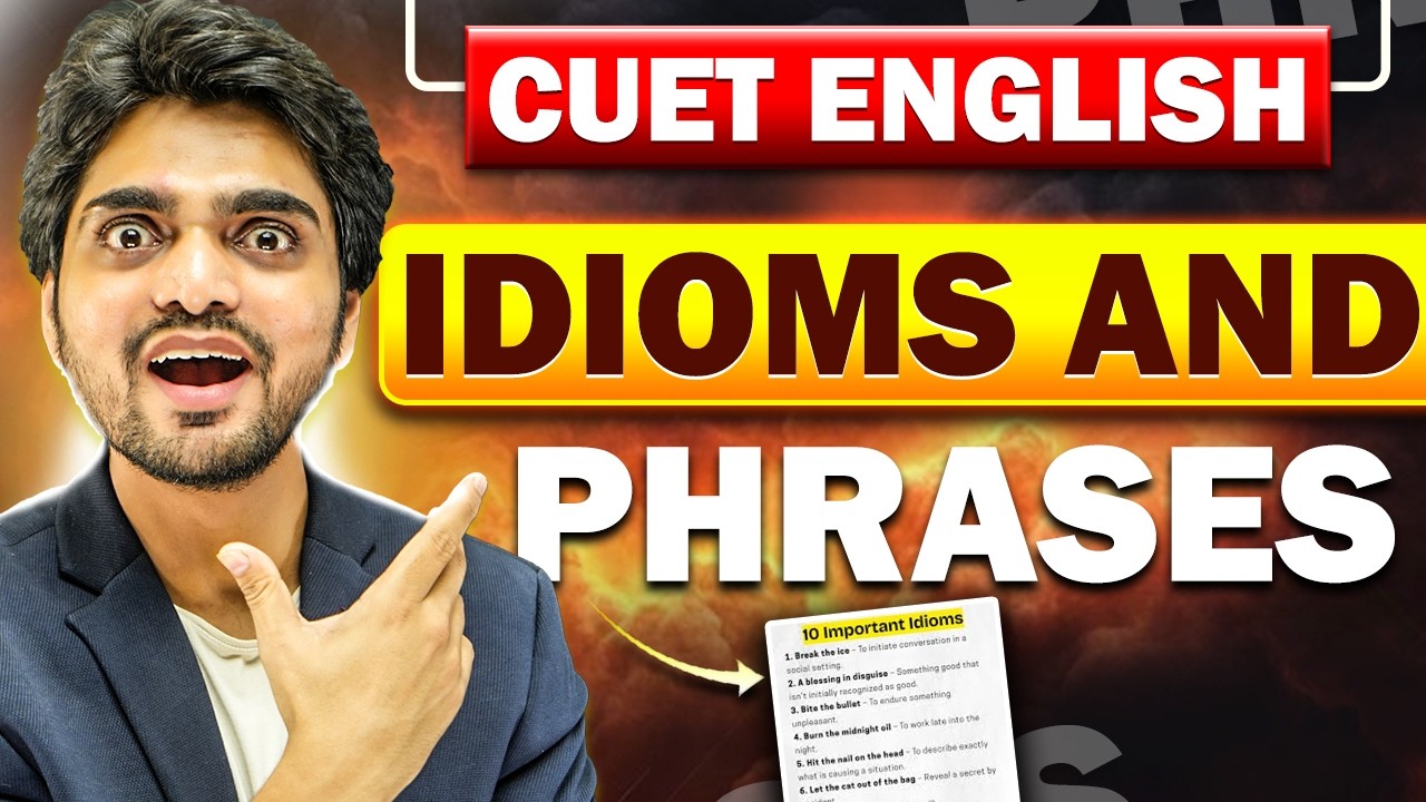 LIVE IDIOMS & PHRASES | CUET ENGLISH | CLASS 4 | IN ENGLISH | TRICKS/WAYS | 250/250 IN CUET ENGLISH
