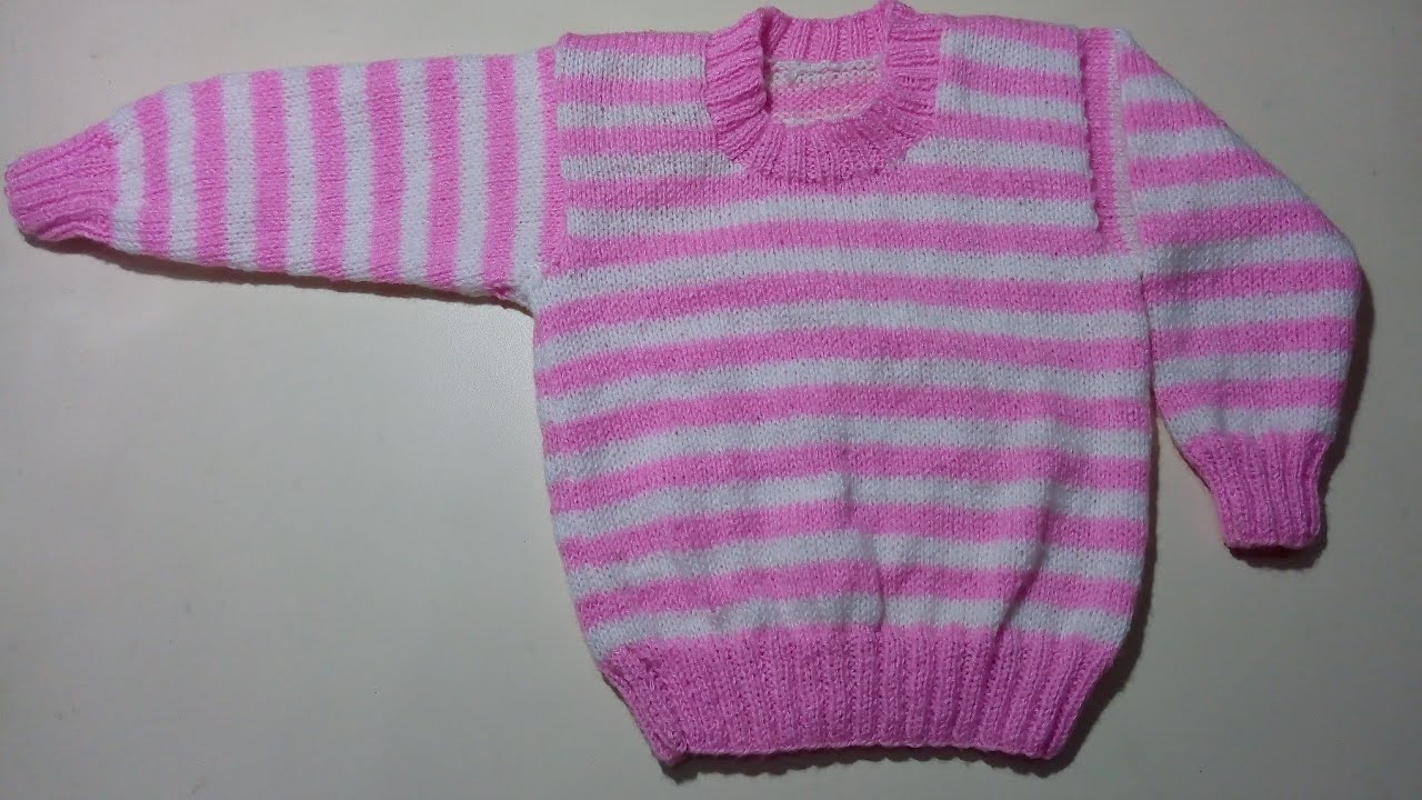 Strips knitting design for kids sweater / knitting design for beginners ( sweater for 6 to 1 years )