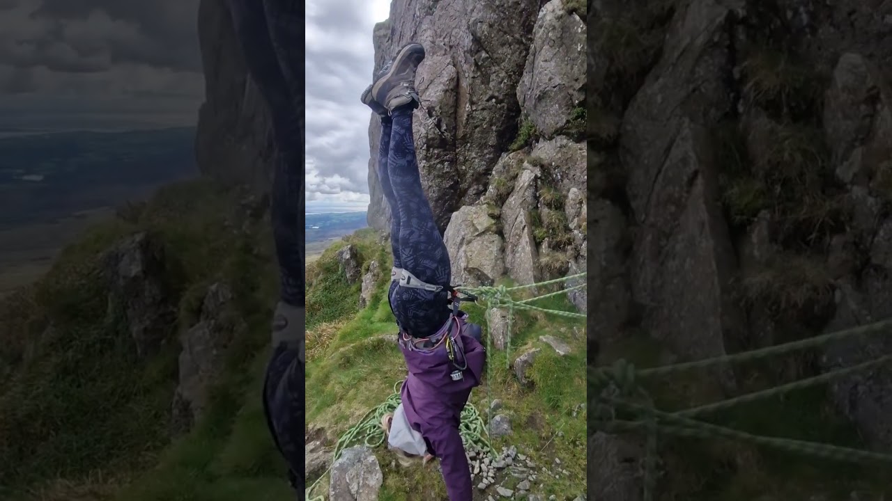 Peak climb, testing out my nut placement with a handstand #handstand #challenge #scary