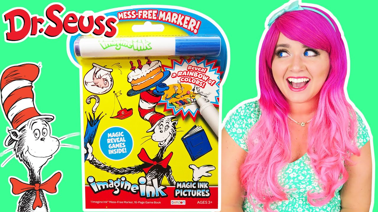 Coloring Dr. Suess Imagine Ink Coloring Book | Cat in the Hat Magic Ink Activity & Game Book