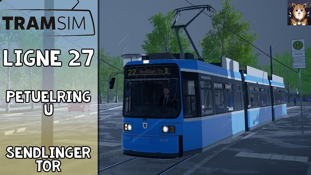 [TRAMSIM MUNICH] | Ligne 27 - Sous l'orage ! : Petuelring U - Sendlinger Tor | (Tram r2.2b) | FR