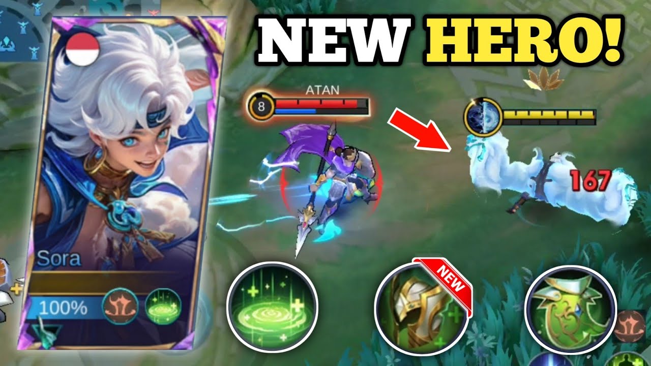 NEW HERO SORA WILL ENTER THE META! (100% broken!👹) SORA BEST BUILD AND EMBLEM -MLBB