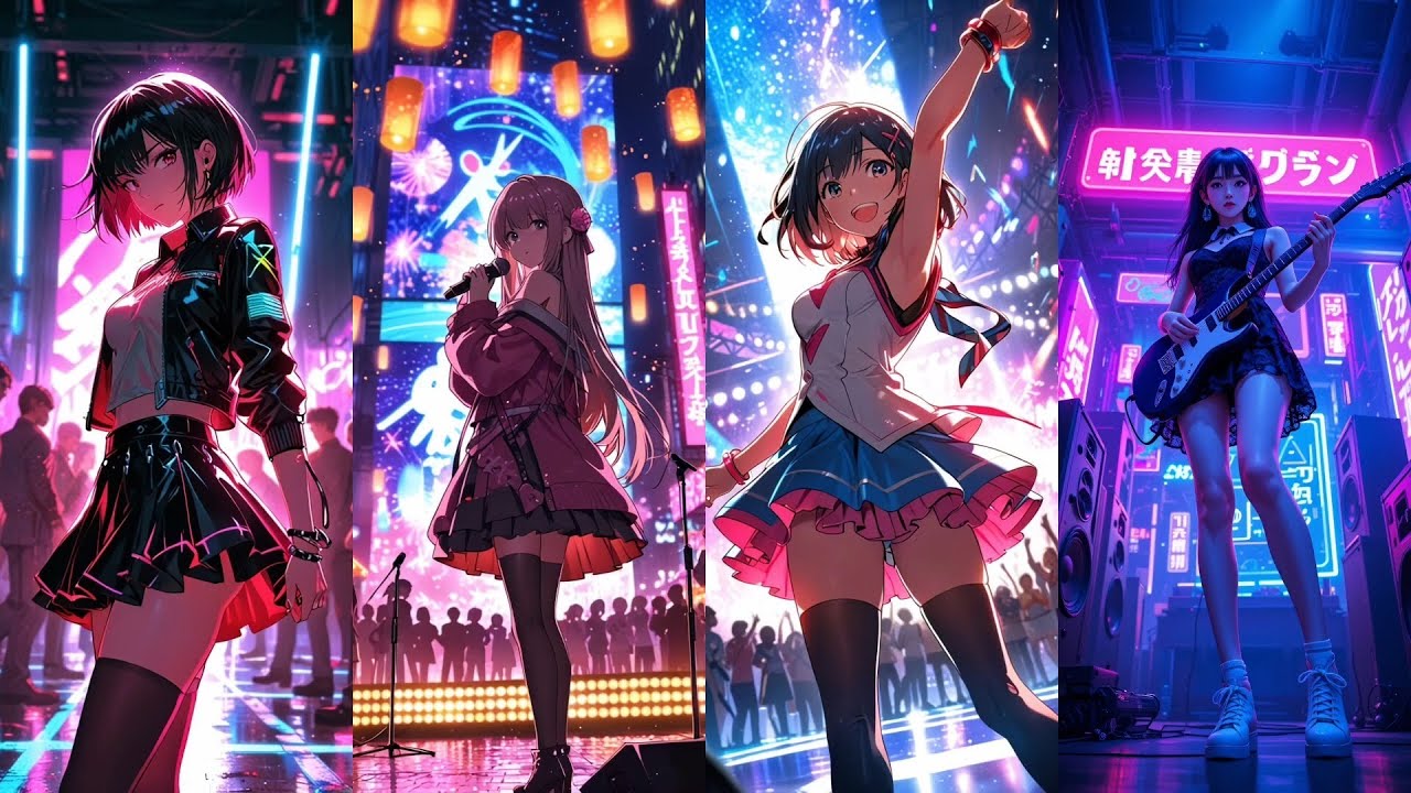 Futuristic Idol Performance | Cyberpunk Neon Aesthetic
