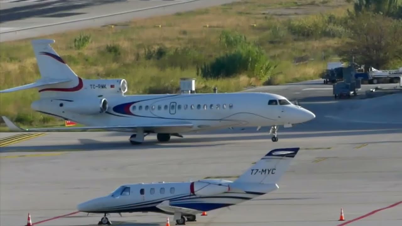 Σκιάθος:Άφιξη Falcon 8X Dassault Billionaire Mehmet Ömer Koç απο Τουρκία -Αεροδρόμιο Α.Παπαδιαμάντης