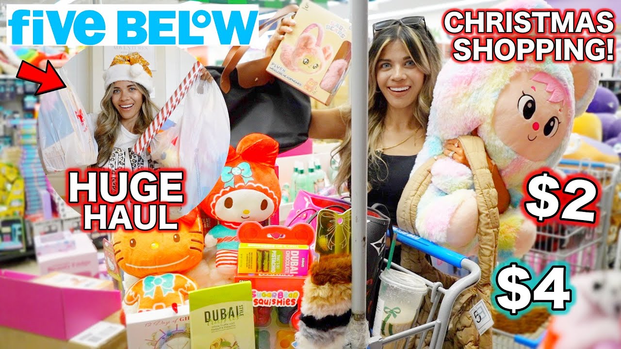 LAST MINUTE CHRISTMAS SHOPPING AT FIVE BELOW 🎄🛍️ Huge Haul, Gift Sets, Wrapping Supplies & More!