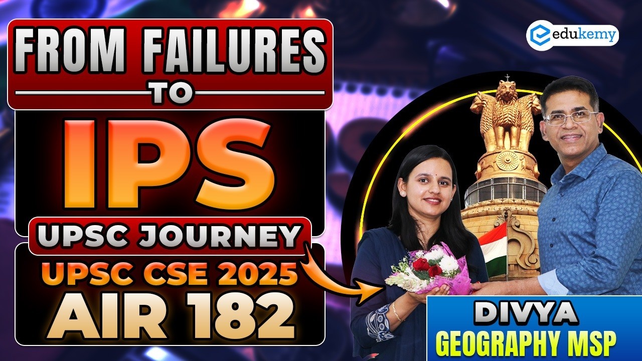 UPSC Topper Divya AIR 182 🚀 6 Attempts to Success | Never Give Up Story | Shabbir Sir | EDUKEMY