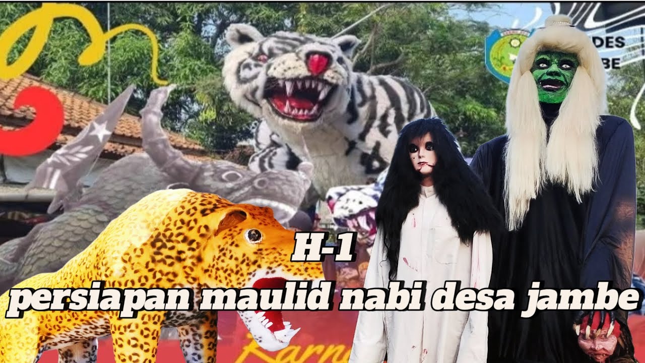H-1 finishing pembuatan Ogoh Ogoh arak arakan maulid nabi desa jambe 
