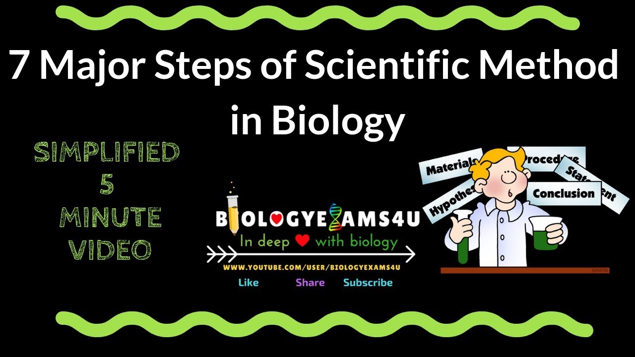 7 Major Steps of  Scientific Method in Biology 5 minute video
