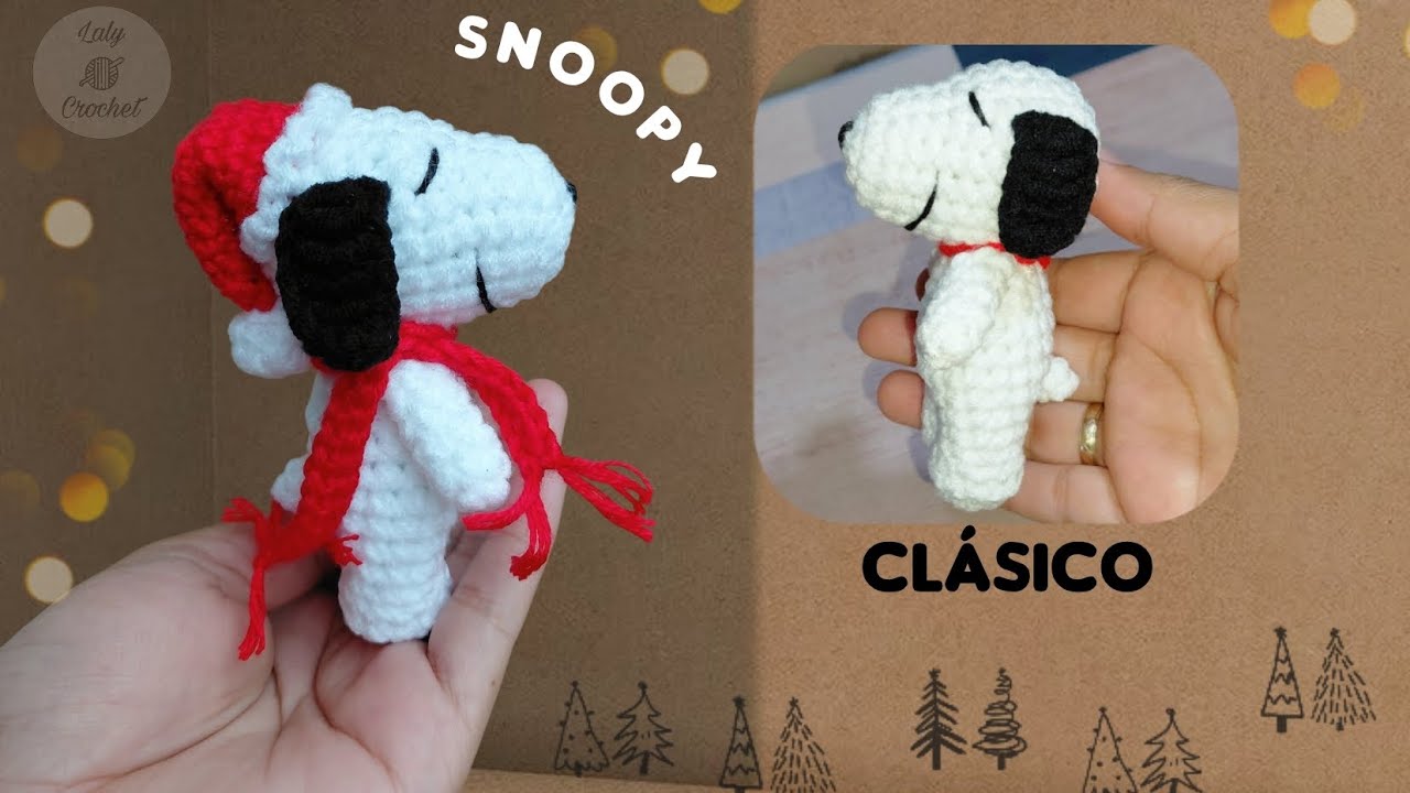 Pequeño SNOOPY a Crochet 🐶🤍 Navideño y Clásico / Tutorial Snoopy amigurumi #amigurumi 