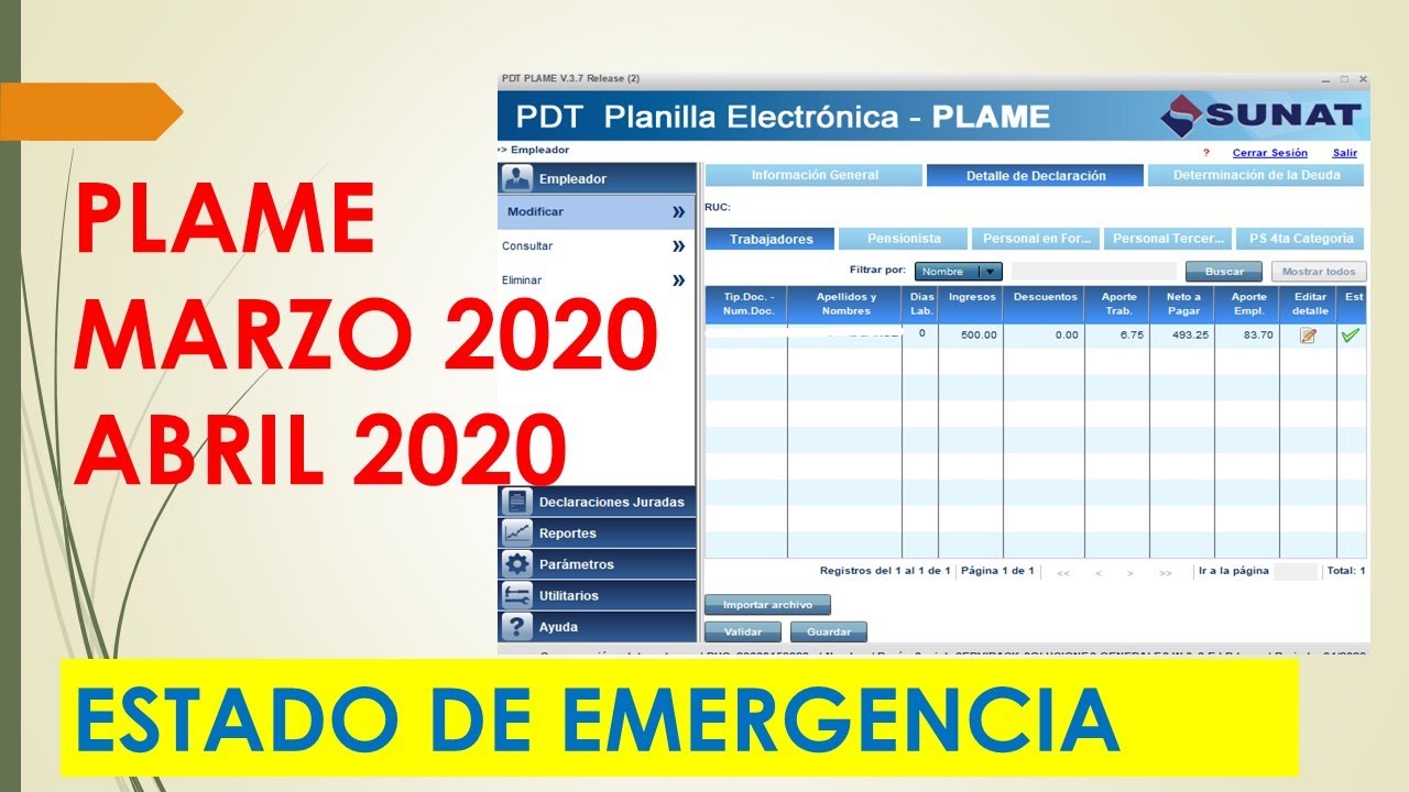 Cómo declarar PLAME Marzo y Abril 2020