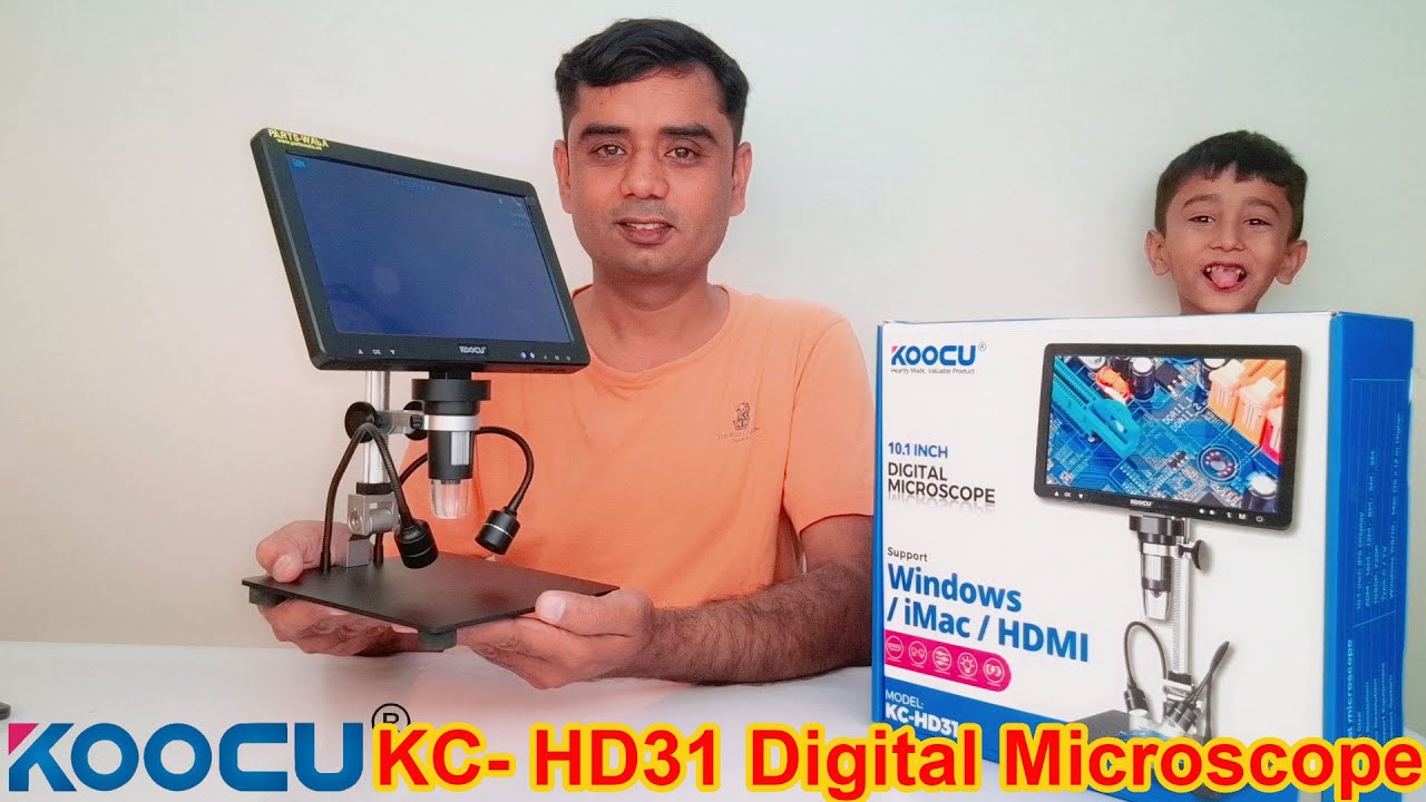 Koocu KC-HD31 10.1-Inch HD Display Microscope With 50X-1500X Continuous Magnification