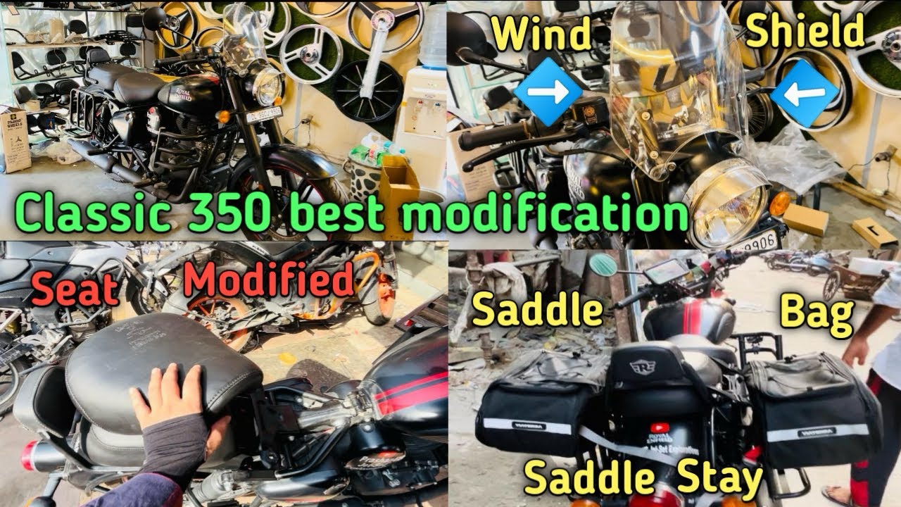 BULLET CLASSIC 350 BEST MODIFICATION || Saddle Stay & Bag || Seat Cushion || Karol Bagh || New Delhi