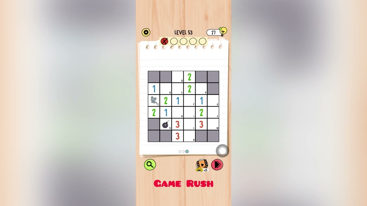 Brain Test 5 : Level 53 help the mouse find the bombs |Brain test 5 Walkthrough solution #braintest5