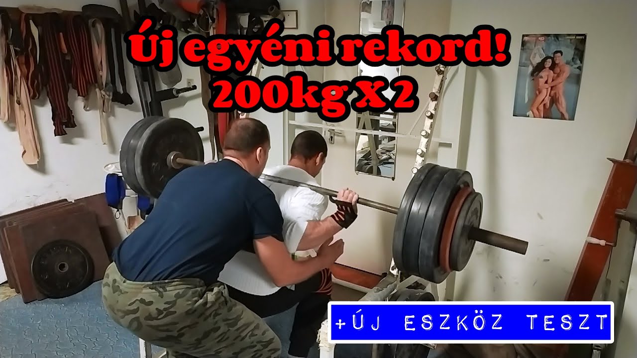 Guggolás 200kg X 2 ismétlés! Új egyéni rekord 80kg-os testsúllyal! Új eszközt is tesztelek! V.320.r