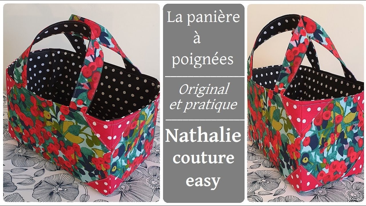 panière à poignées /nathalie couture easy /tutoriel grand vide poche