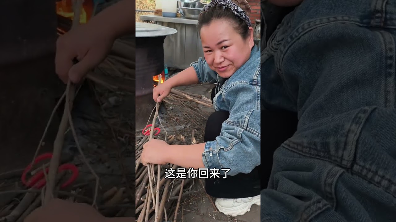 今天拉豆杆  老妈做了一桌子菜 #农村生活 #农村美食 #拉柴火 #新农人计划2025 #黑土地上的农村生活
