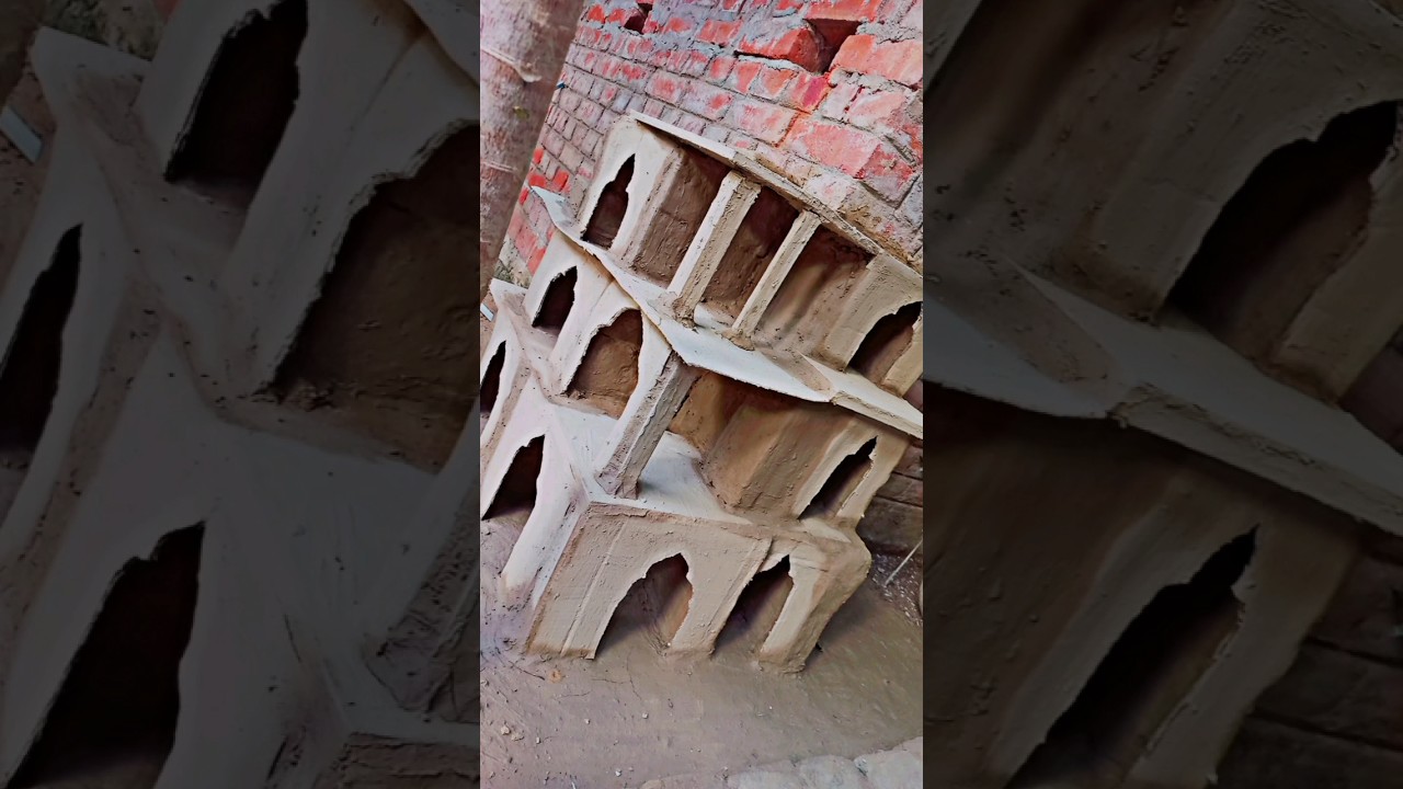 Beautiful mitti ka gharonda🏘 for diwali |mitti ka ghar kaise banaya jata hai #mittikaghar #clayhouse