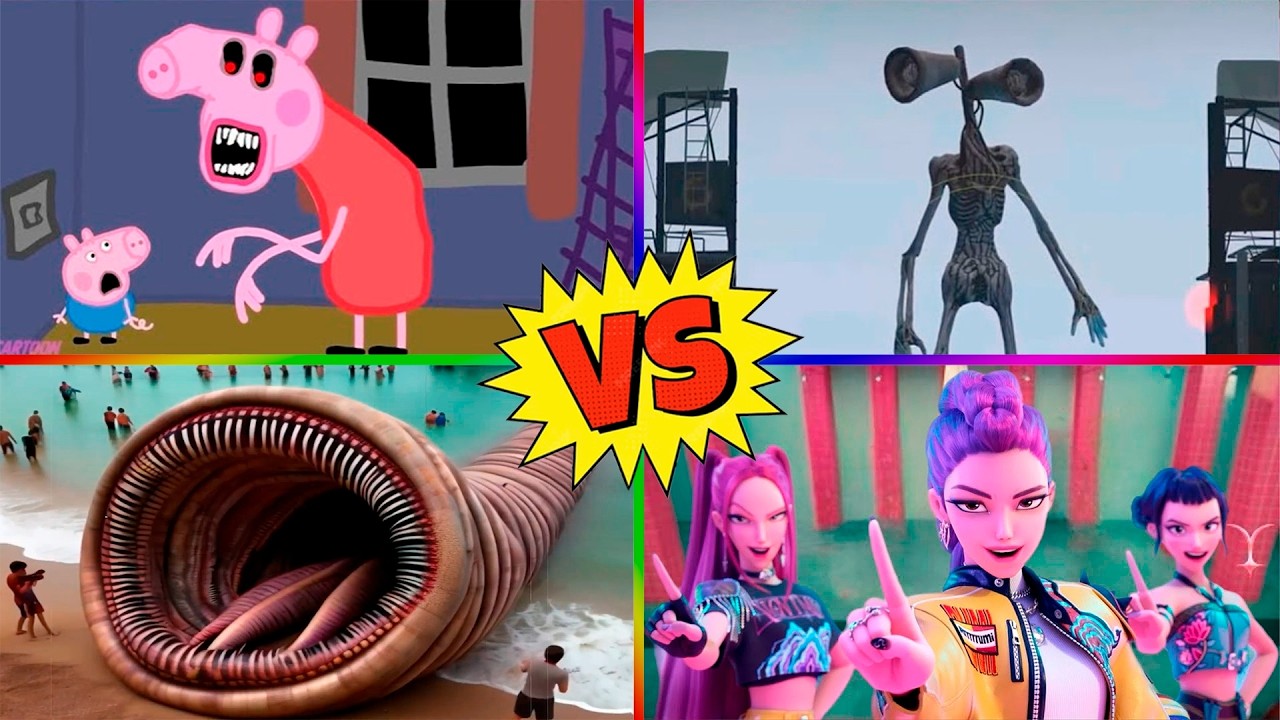 Siren Head 🆚 PEPPA PIG.EXE 🆚 Kpop demon hunter 🆚 Erosion Worm 🎵Who is win? Tiles Hop EDM Rush