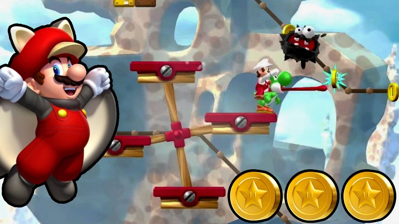 TODAS las MONEDAS ESTRELLA de Acantilado Fuzzy En New Super Mario Bros u. Deluxe