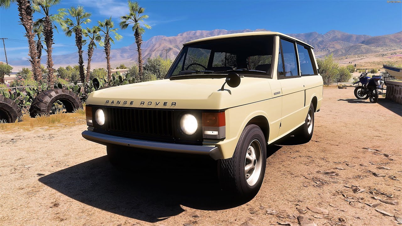 Forza Horizon 5 . Land Rover Range Rover 1973 . Car Show Speed Jump Crash Test Drive .