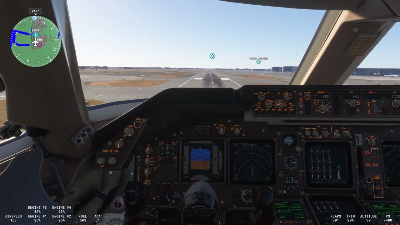 Cockpit landing of the Boeing Dreamlifter at Newark Liberty Intl #dreamlifter #planelanding 