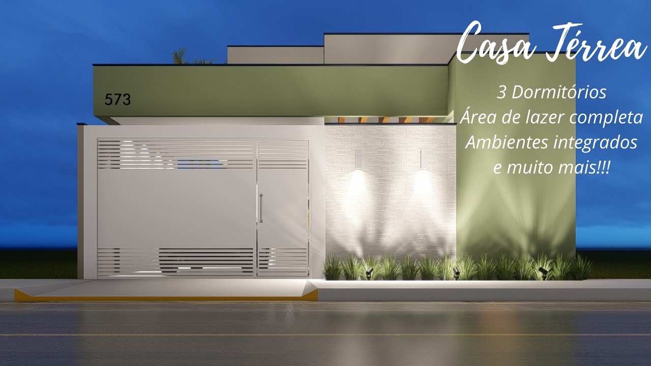 PLANTA DE CASA MODERNA 8X20 COM PISCINA E LAZER