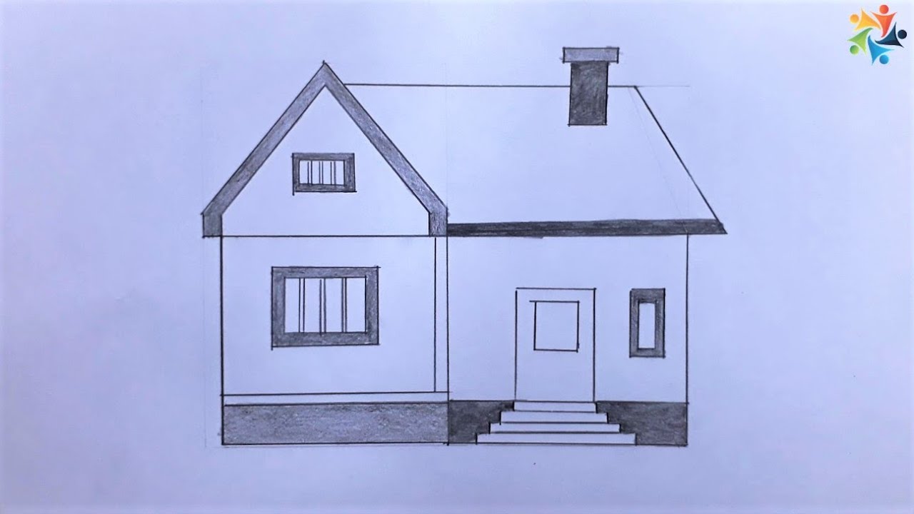 Draw a House For Beginners || Easy Technical Drawing || Pencil Drawing