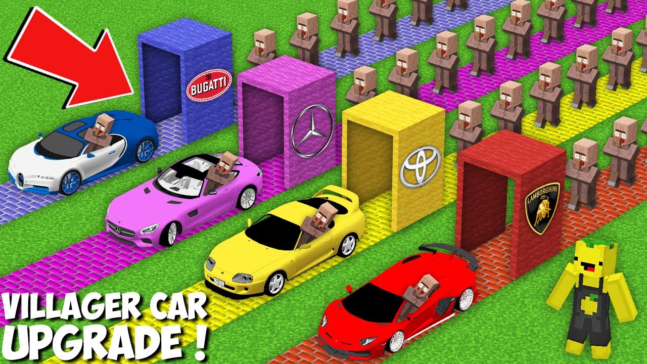 New SUPERCARS FOR VILLAGERS FACTORY in Minecraft ! VEHICLE UPGRADE !