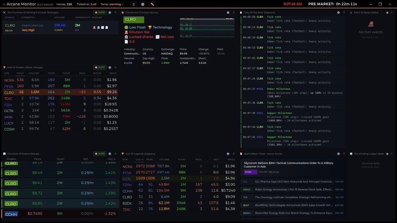 Scanner Arcane Monitor &mdash; Real-Time Stock Market Momentum Scanner (v5.4 Beta - engine 7)