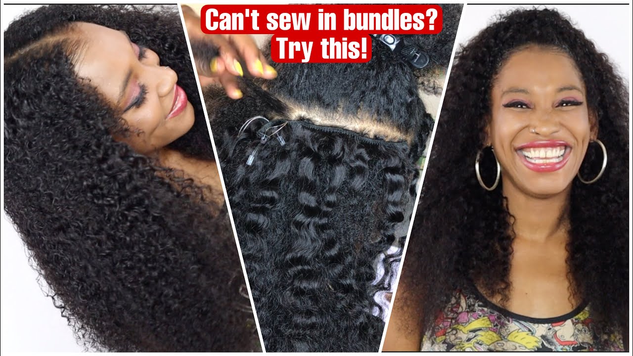 Can't sew in bundles? Try Microlinks weft extensions..No sewing, no braiding required | Curls queen