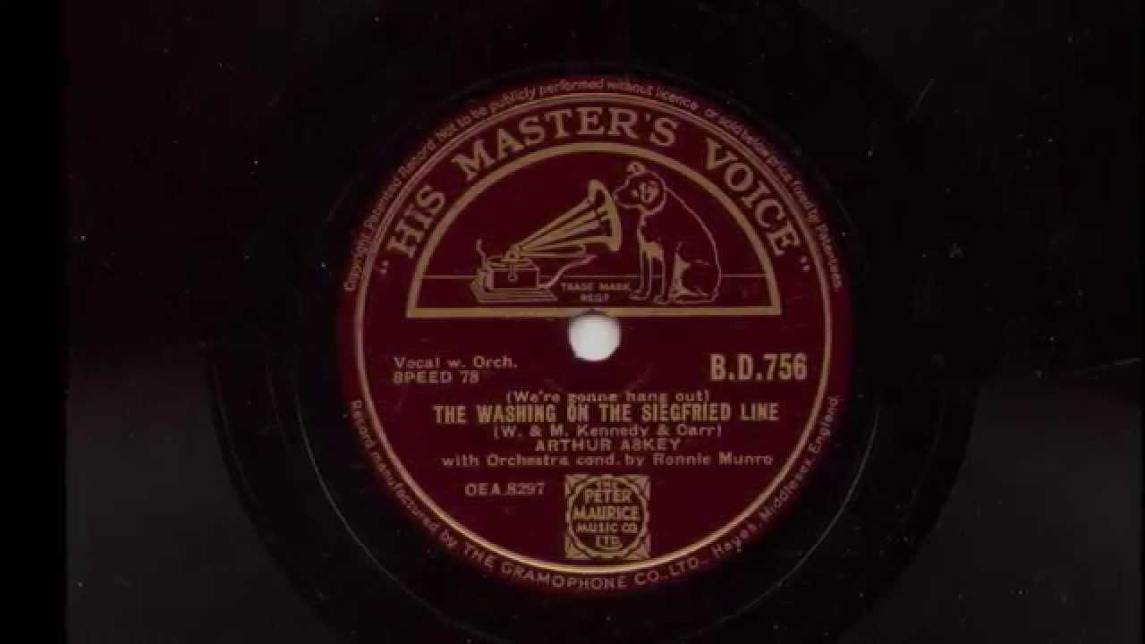 Arthur Askey 'We're Gonna Hang Out The Washing On The Siegfried Line' 1939 78 rpm