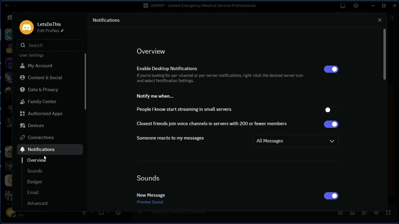 Discord Notification Settings