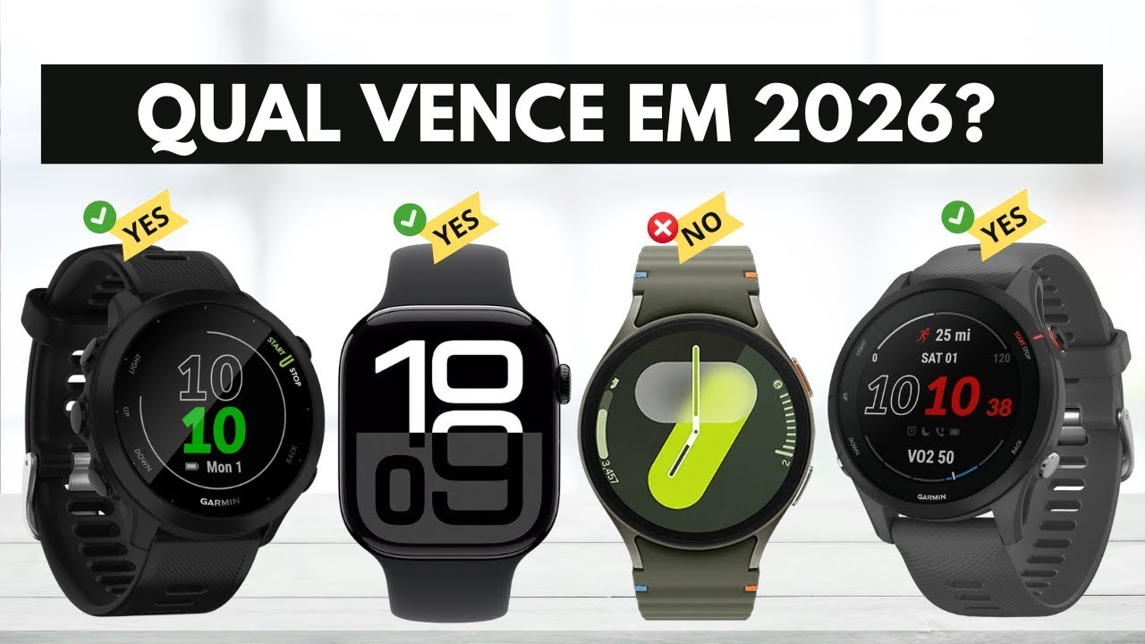 Os 5 Melhores Smartwatches para Exerc&iacute;cios f&iacute;sicos em 2026!