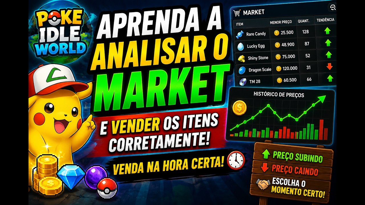 POKE IDLE WORLD : APRENDA A ANALISAR O MARKET - 3 DICAS VALIOSAS