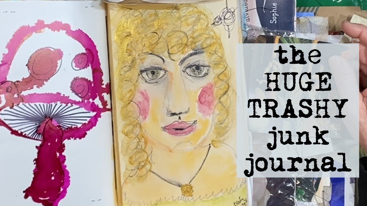 WORKING in this HUGE TRASHY JUNK JOURNAL