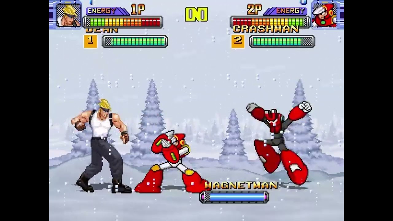 MUGEN ディーンVSクラッシュマン、マグネットマン カナダ 雪原 Dean VS Crash Man, Magnet Man Canada Winter