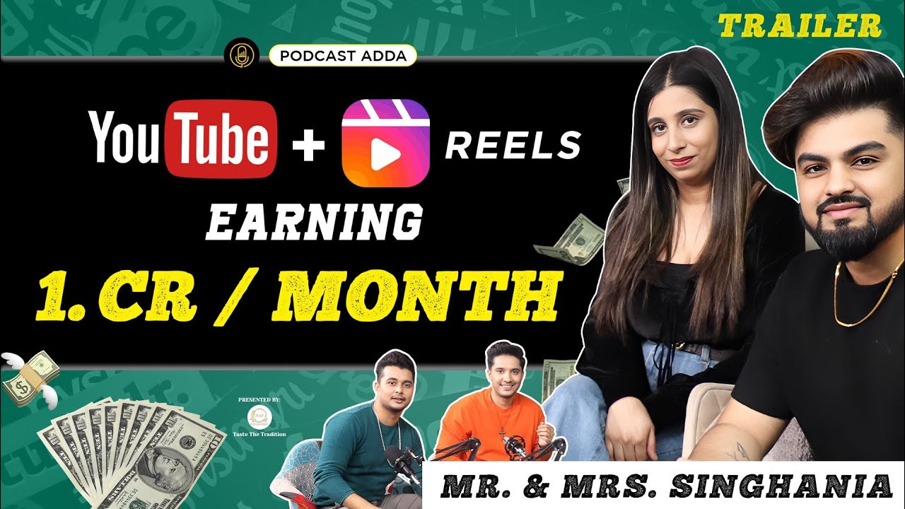 YOUTUBE & INSTAGRAM EARNING | OFFICIAL TRAILER | PODCAST ADDA WITH GAUTAM & PULKIT @Rohit1209