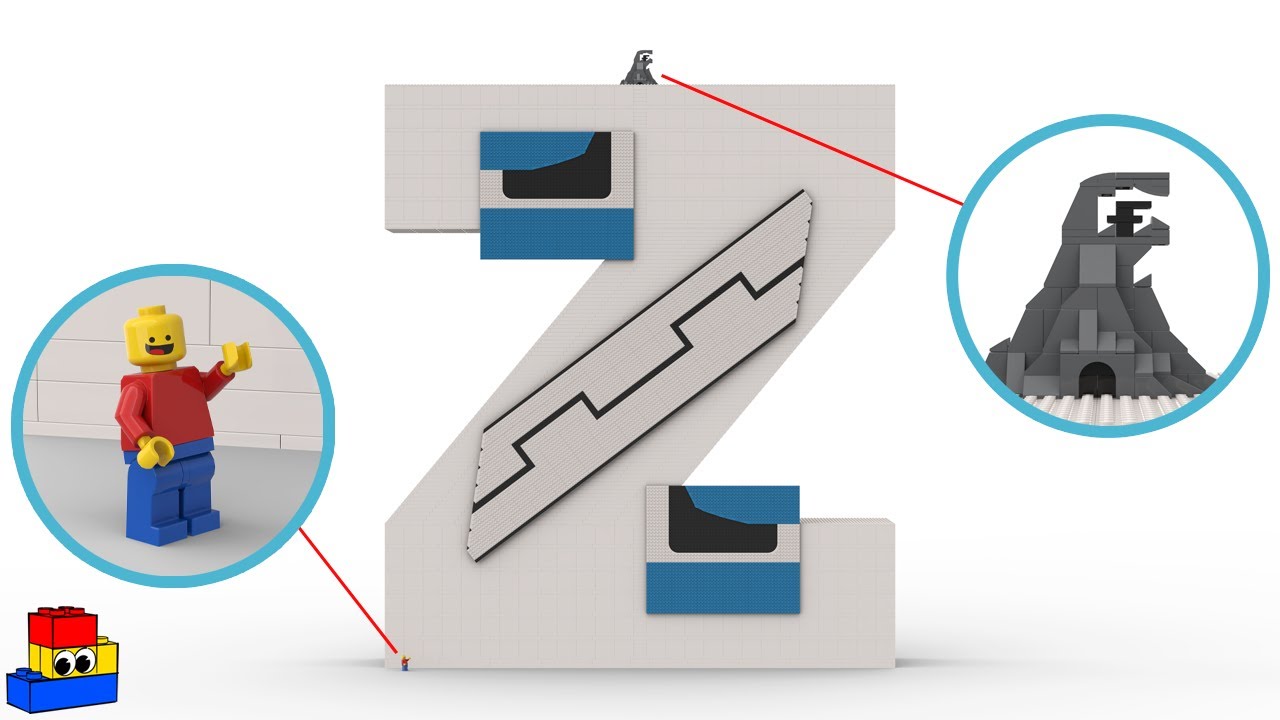 I made a GIANT Z out of LEGO! // 61.5 inches (156 cm) tall! Over 10,000 bricks! // Alphabet Lore