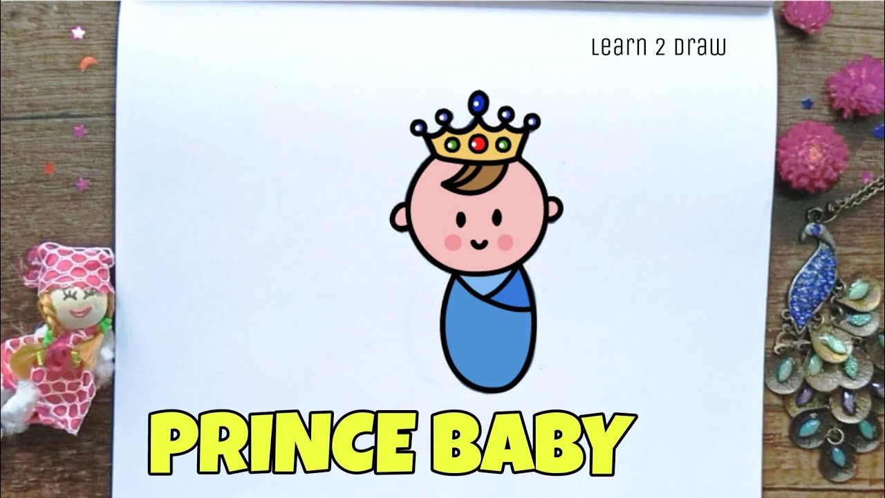 How to Draw a PRINCE BABY - Easy Drawing videos for Beginners, Kids, Preschoolers, Toddlers