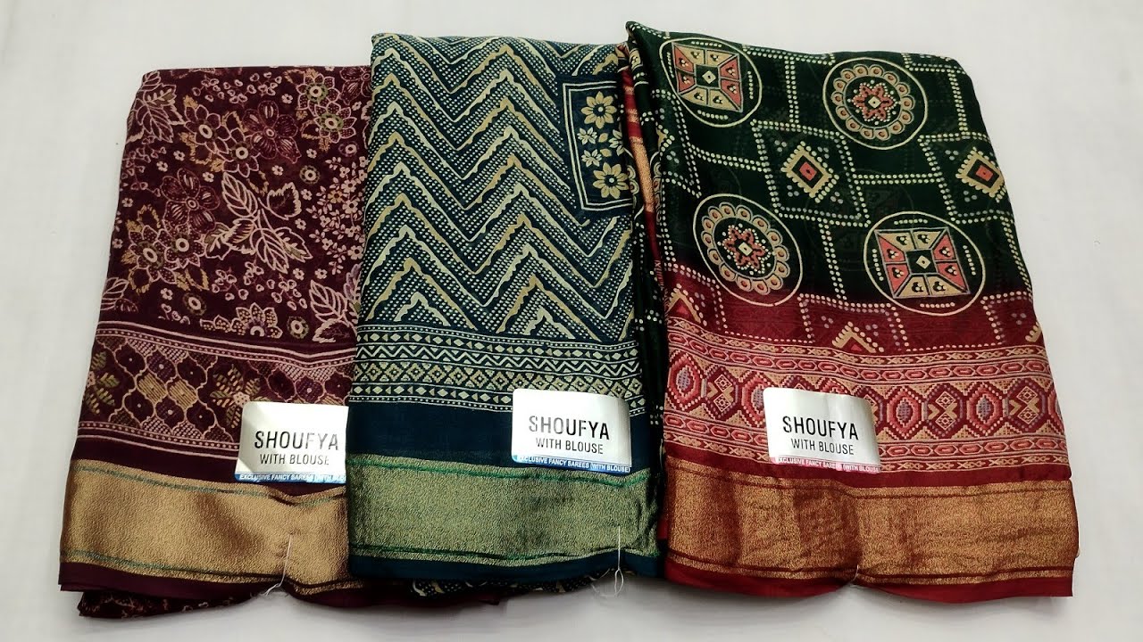 #viralsaree fancy softmaterial printed saree with zari weaving border #tredingsaree #fancysarees