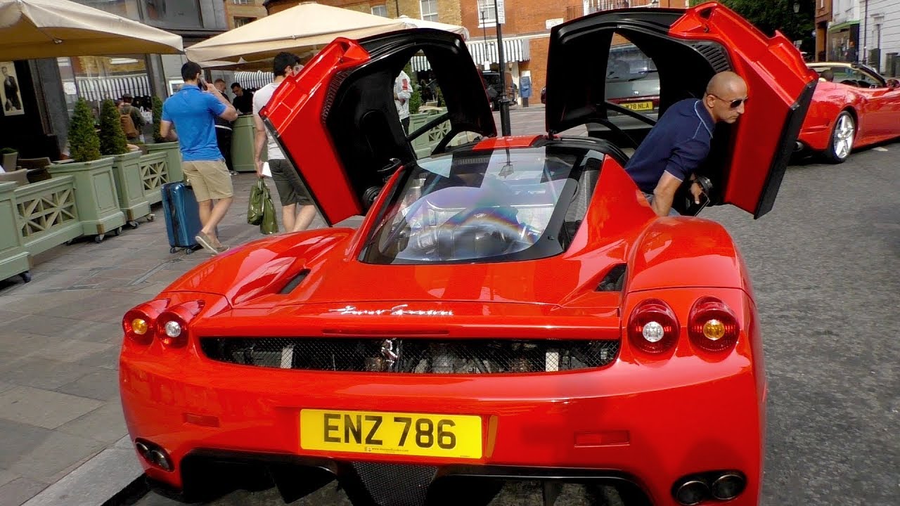 Don't see this everyday! $3Million, 660 HorsePower Ferrari ENZO on the road in London!