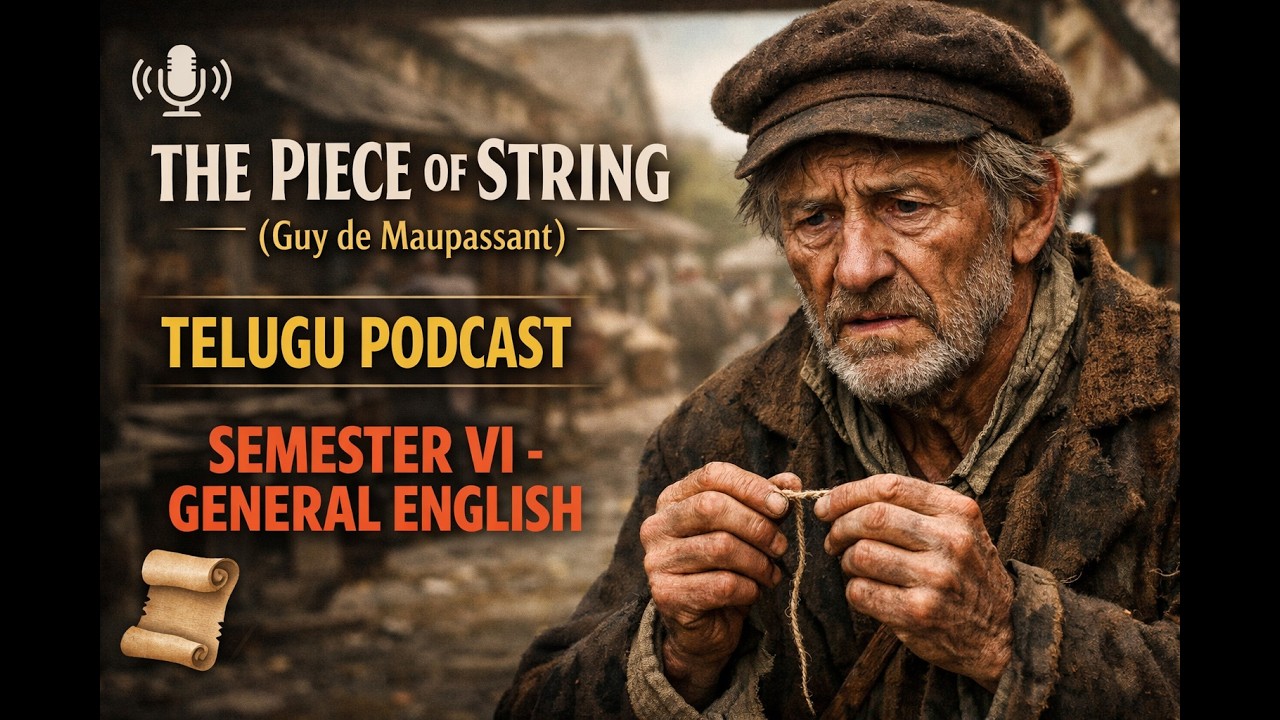 The Piece of String by Guy de Maupassant | Telugu Podcast | UG Semester VI English