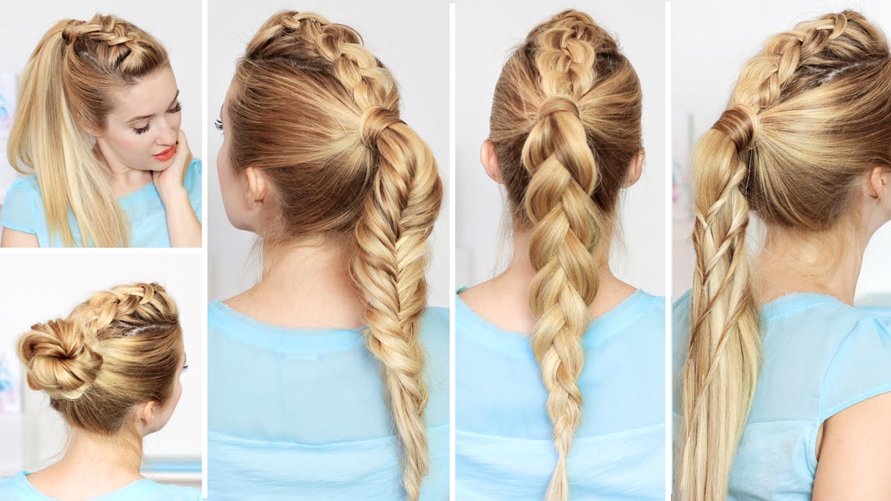 Coiffures pour la RENTREE SCOLAIRE, l'ecole ★ Queue de cheval tressée tous les jours, cheveux long