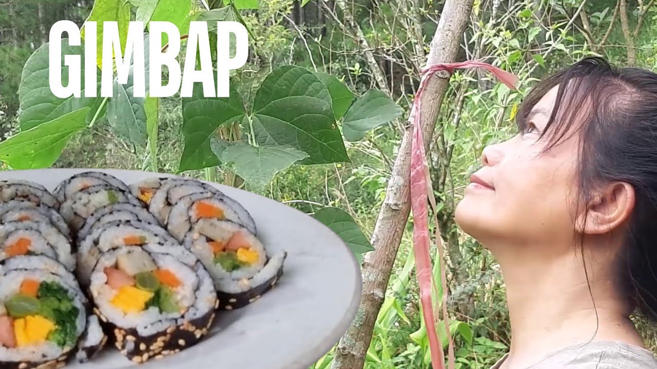 Mai huong Food | Gimbap - delicious seaweed rice rolls made by organic vegetables from my garden