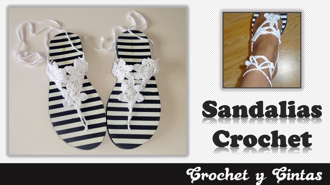 Sandalias tejidas a crochet para mujer 👡